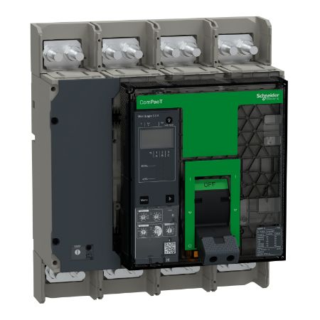 Picture of Circuit breaker, ComPacT NS800H, 70kA at 415VAC, 4P, fixed, manually operated, MicroLogic 5.0A control unit, 800A
