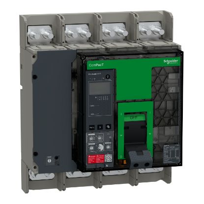 Picture of Circuit breaker, ComPacT NS800N, 50kA at 415VAC, 4P, fixed, manually operated, MicroLogic 5.0E control unit, 800A