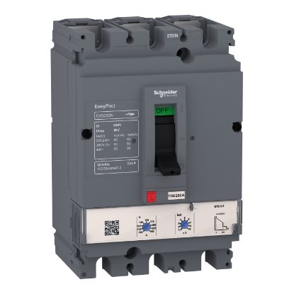 Picture of circuit breaker, EasyPact CVS100N, 50kA at 415VAC, ETS 2.2, 40A, 3P 3d