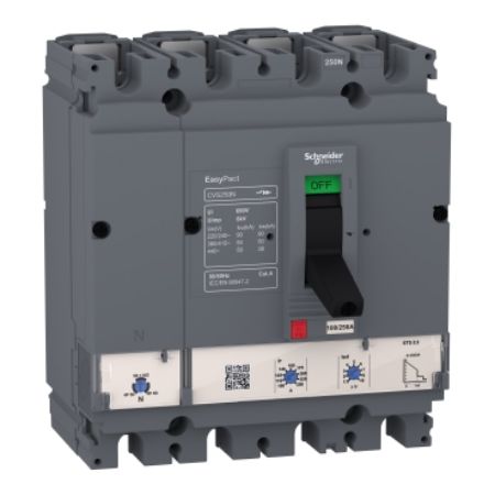 Picture of circuit breaker, EasyPact CVS160N, 50kA at 415VAC, ETS 2.2, 160A, 4P