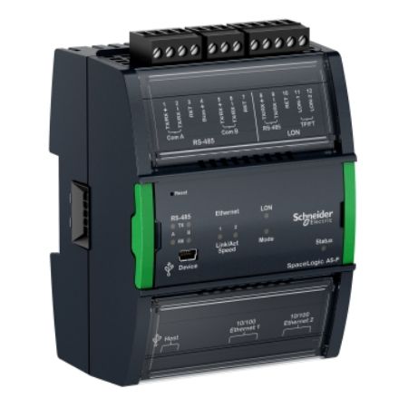 Picture of SpaceLogic automation server, AS-P-S, LonWorks, 2 RS-485 ports, 2 10/100 ethernet ports, secure boot