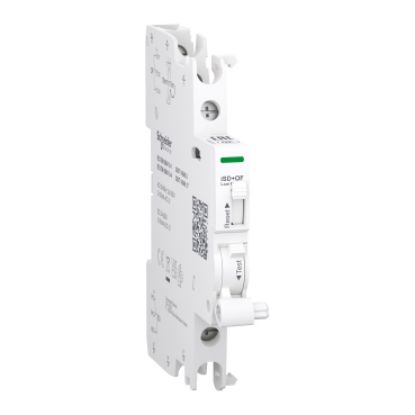 Picture of Auxiliary contact, Acti9 A9A, iSD+OF, 2 C/O, 2mA to 100mA, 24VAC to 250VAC, 24VDC to 220VDC, top and bottom connection