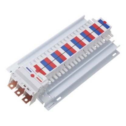 Picture of SAU Chassis, Acti9, 400A, 3Ph, 42 poles, 18mm for iC60 MCB and RCBO, top or bottom feed