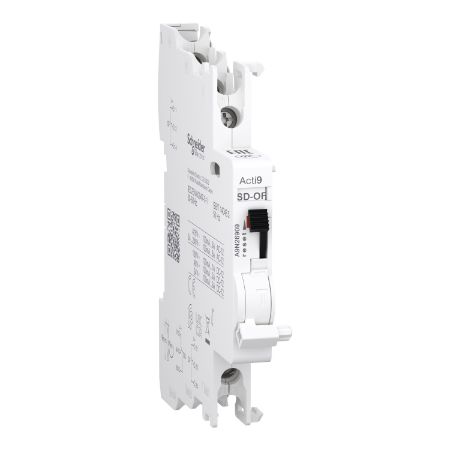 Picture of Auxiliary contact, Acti9 A9N, OF/SD+OF, 2 C/O, 100mA to 6A, 24VAC to 415VAC, 24VDC to 130VDC, top and bottom connection