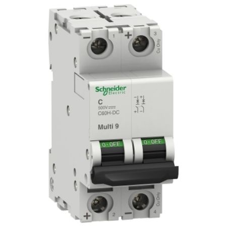Picture of Miniature circuit breaker (MCB), Multi9 C60H-DC, 2P, 5A, C curve, 5kA (UL1077), 6kA (IEC/EN 60947-2)