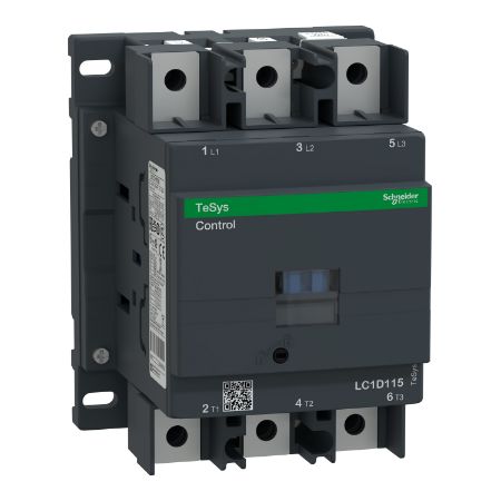 Picture of TeSys, Contactor, TeSys Deca, 3P(3NO), AC-3/AC-3e, <=440V, 115A, 220V AC 50/60Hz coil, lugs/bars terminals