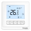 Picture of Thermostat, Spacelogic, fan coil proportional, networking, LCD 5 Button, 4P, 3 fan, modbus, external sensor, 240V, white