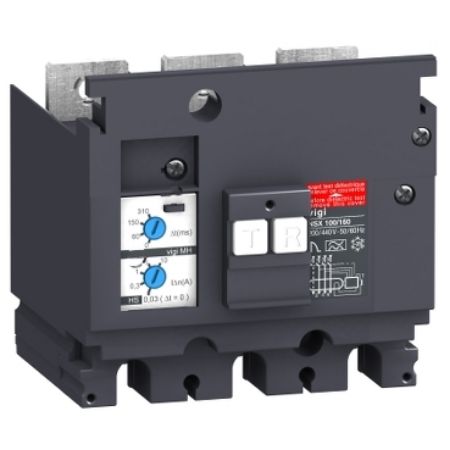 Picture of Earth-leakage add-on protection module, ComPact NSX 250, MH type, 440 VAC to 550 VAC, 30 mA to 10 A, 3 poles