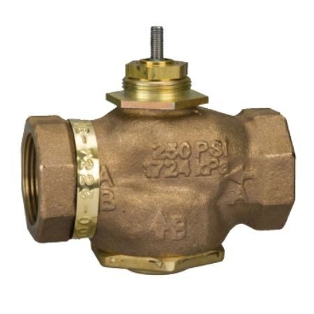 Picture of Venta, Globe Valve, 1-1/4 in, 2-way, straight threaded NPT, stem up closed, stainless steel trim with soft seats, 20 Cv
