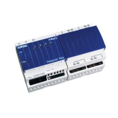 Picture of C-Bus Control and Management System, DIN Rail Mounted, Changeover Relay, 4 Channel, 8 Modules, 250V