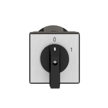 Picture of Complete cam switch, Harmony K1, K2, cam changeover switch, front mounting, plastic, 3 poles, 30degrees, 32A, 64x64mm, marked 1 2