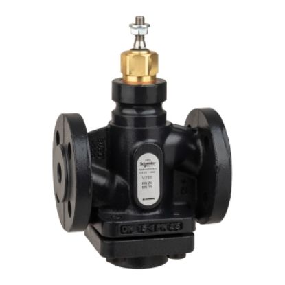 Picture of Venta V231 Globe Valve, 2-Way, PN25, Flanged, DN15, Kvs 1.6, Nodular Iron, Stainless Plug and Seat, Stem Up Closed.