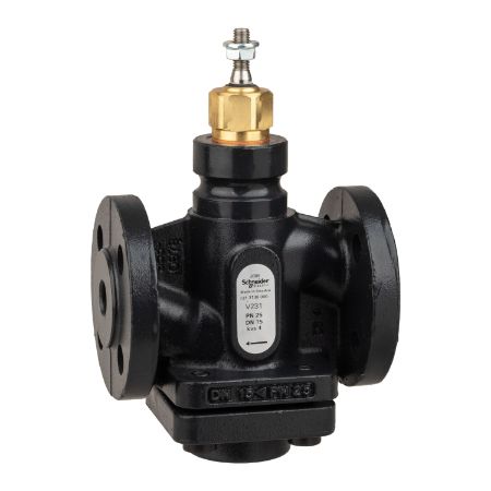 Picture of Venta V231 Globe Valve, 2-Way, PN25, Flanged, DN15, Kvs 4.0, Nodular Iron, Stainless Plug and Seat, Stem Up Closed.