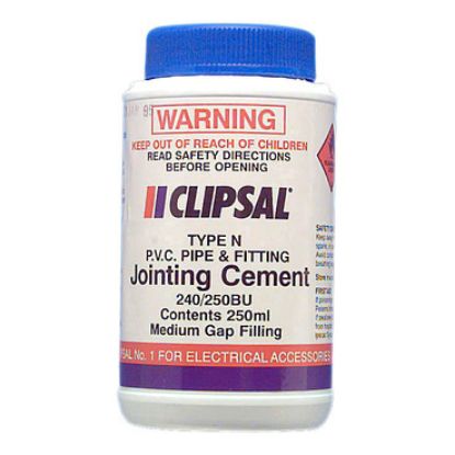 Picture of Clipsal - Cable Management, PVC Medium Gap Filling Blue Cement, 250ml Bottle with Brush
