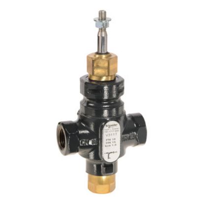 Picture of Venta V311T Globe Valve, 3-Way, PN16, Rp 1/2 Internal Thread, DN15, 1.6 Kvs, Nodular Iron, Brass plug.