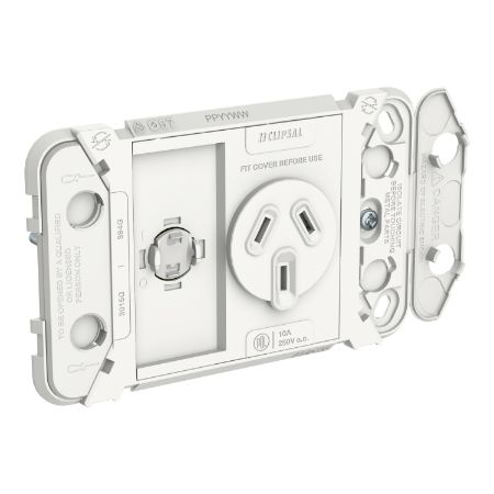 Picture of Clipsal Iconic, Single Switch Power Point Grid, Horizontal Mount, 250V, 10A